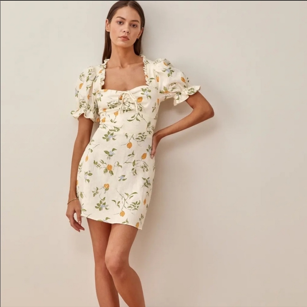 Reformation Easton Citron Dress